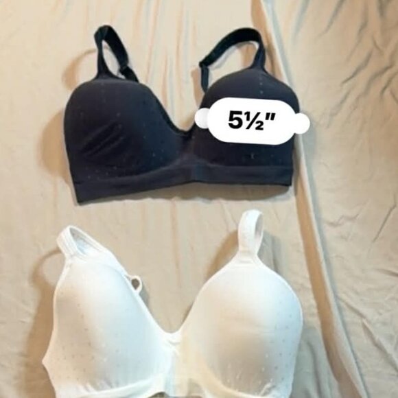 TWO Beauty by Bali Comfort Revolution Foam Wirefree Bras 36DD 1 Black & 1 White - Picture 13 of 14